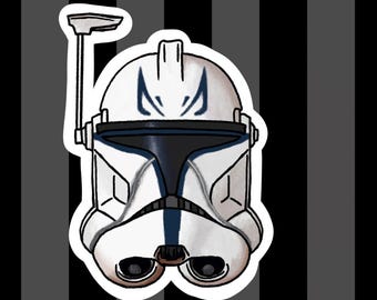 キャプテン・レックスのヘルメットビニールステッカー、スター・ウォーズファンアート