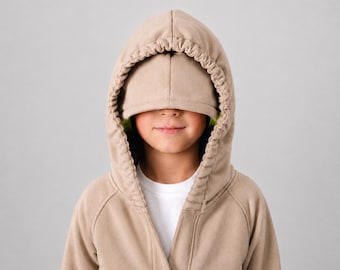 Kids Sensory Hoodie with Velcro Closure, Eye Cover, Headphone-Friendly Oversized Hood, Autism Friendly Sweatshirt
