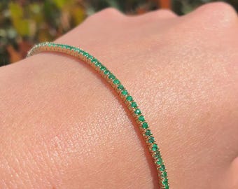 Green Emerald Tennis Bracelet