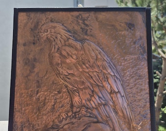 Eagle Copper Wall Art, Hand-Embossed Relief