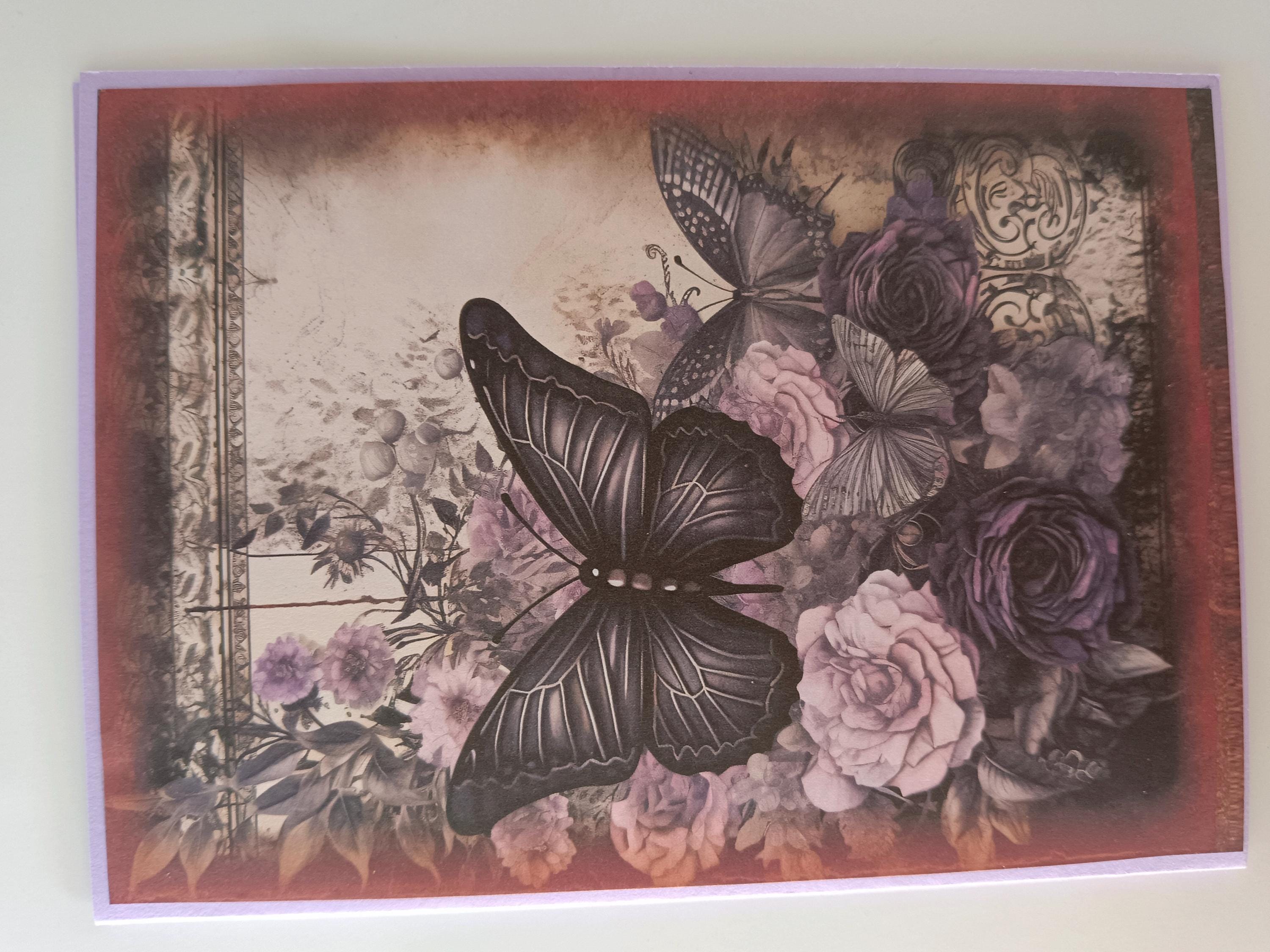 Handmade Greeting Card - Dark Butterfly - Etsy