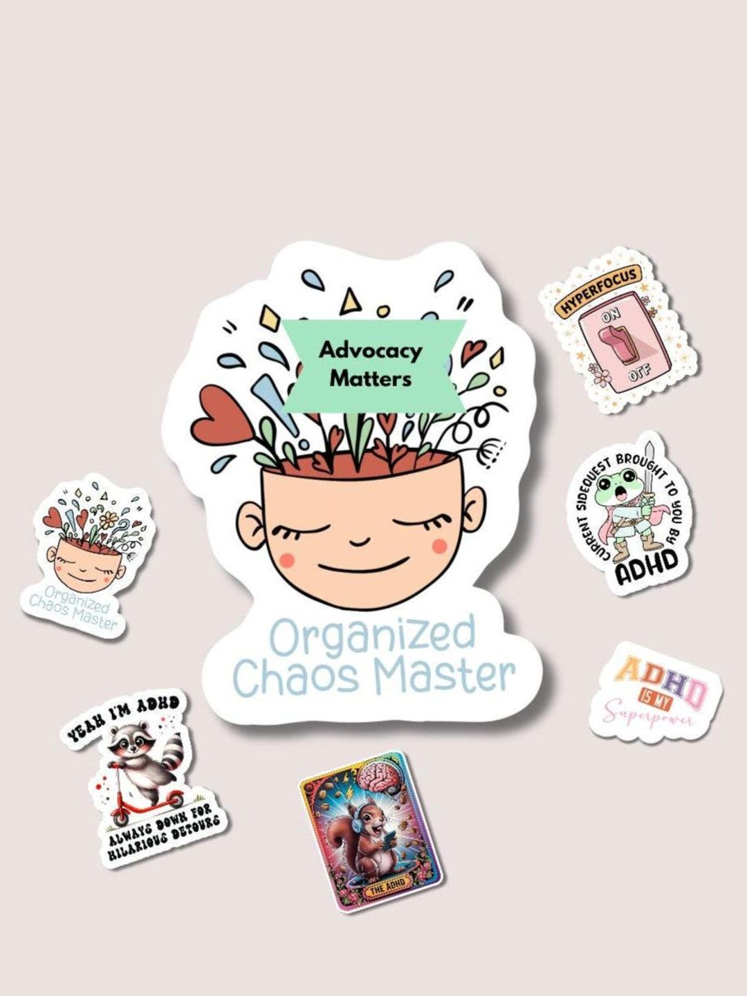 ADHD Celebration Decal + Sticker Set | Neurodivergent Pride Sticker ...