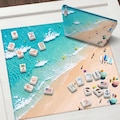 Ocean Aerial View Mahjong Mat, Coastal Beach Game Table Runner, Seaside Surf Design product logo