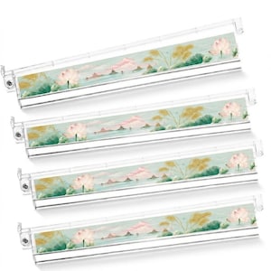 Set 4 White Lotus Mahjong-ställ – Premium Chinoiserie-hållare i klar akryl för amerikansk Mahjong, personliga pushers och kakelhållare bild 4