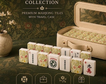 William Morris Inspired Mahjong Tiles, 1.4"x1.0"x0.6" American Mahjong Tiles, Arts and Crafts Thrush Mahjong Gift, Aesthetic Mahjong Tiles
