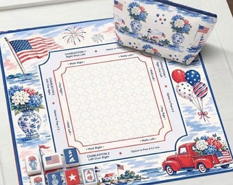 Tappetino da Mahjong patriottico con regole - Accessori per principianti, regali per appassionati di Mahjong americano, spedito arrotolato