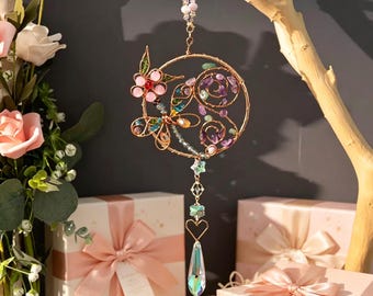 European and American-style wound wind chimes, crystal wind chimes for rooms or cars, Christmas gifts, sun catchers, Mother's Day gifts