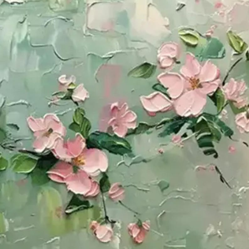 textured-pink-hydrangea-spring-flower-painting-living-room-wall-art-etsy