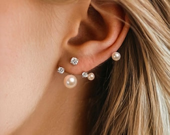 Birne Ohrstecker Set Mehrere Piercing Stapelbar Ohrringe Zierliche Perle Tropfen Ohrringe Handgemachter Schmuck Hoop Ohrringe Hochzeitsgeschenk für Sie