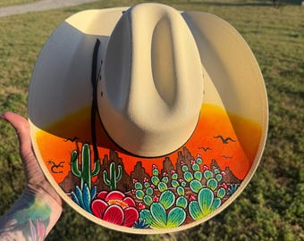 Cappello da cowboy in paglia dipinto a mano, di alta qualità, con corona bassa e ventilazione, stile Cody James Nashville honky tonk.