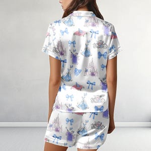 Disney Cinderella Satin Pajamas, Disneyland Satin Sleepwear, Princess Sleepwear For Women, Fairytale Pjs Shorts, Disney Girl Gift