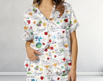Disney Princess Signature Satin kurzer Pyjama, In meiner Disney Princess Era Nachtwäsche, Disneyland Trip 2026 Pyjama, Disney Girl Trip Geschenk