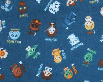 STAR WARS ABC/'s 100/% Cotton Flannel Fabric Darth Vader Yoda FQ 18x22