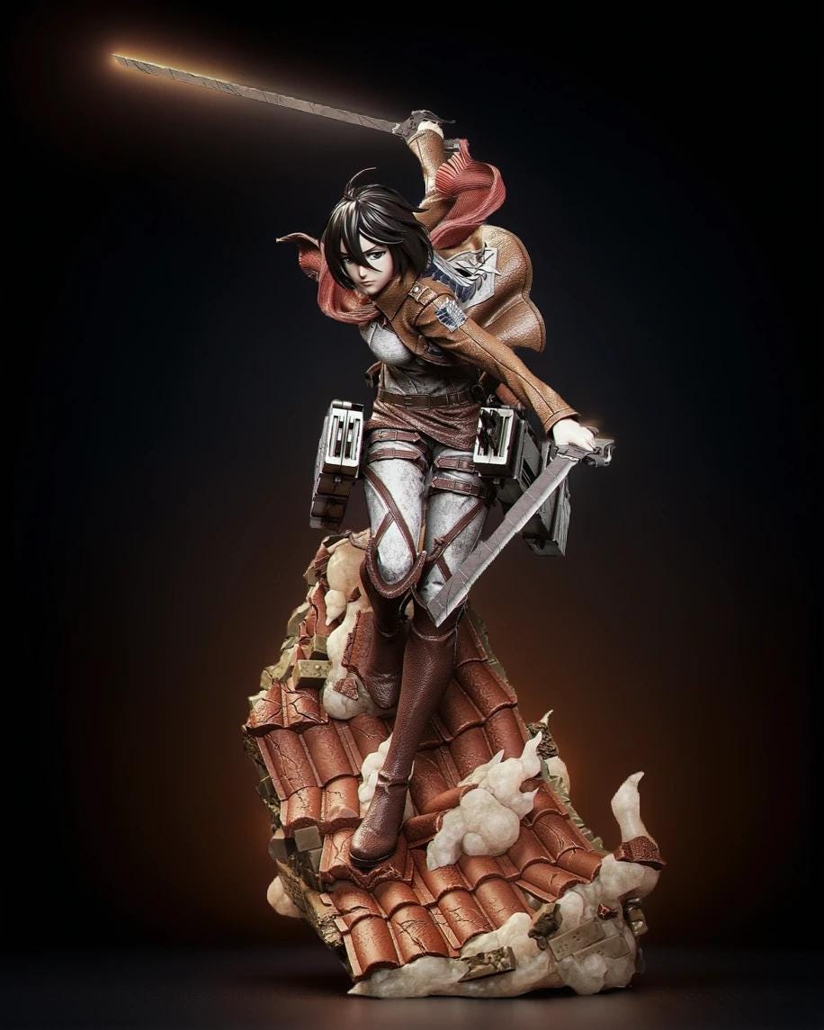 Figurines SNK Eren Et Mikasa 22cm - Édition SDCC 2024, Neuves Sous Blister