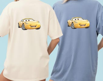 Cruz Ramirez PNG, Cars Movie Character Clipart, Yellow Racing Car Cartoon Design, Disney Pixar Style Kids Shirt Sublimation File