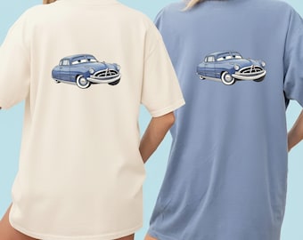 Doc Hudson Cars PNG, Christmas Ornament Design, Disney Pixar Character Clipart, Vintage Blue Car Holiday Sublimation File Download