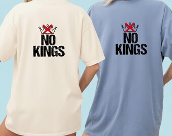 No Kings PNG, Anti Trump Shirt Design, Political Protest Graphic, Minimal Crown Statement Sublimation PNG