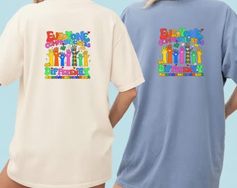 Everyone Communicates Differently PNG, Autism Awareness Design, Neurodiversity Inclusion Graphic, Colorful Puzzle Hands Sublimation File