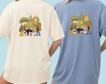 Disney Park Characters PNG Bundle, Mickey Minnie Donald Goofy Castle Clipart, Disneyland Aesthetic Design, Sublimation File