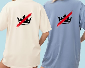 No Kings Crown PNG, Anti Monarchy Protest Design, Minimalist Crown Cross Graphic, Freedom Statement, Digital Download