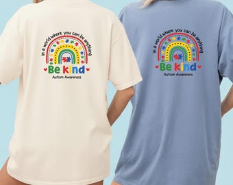 Be Kind Autism Awareness PNG, Rainbow Puzzle Neurodiversity Design, Inclusive Kindness Quote Graphic, Special Education Sublimation File