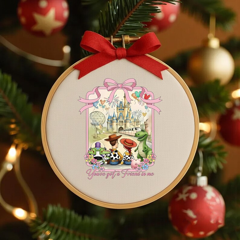 Toy Story Disney Tote Bag PNG, Woody Buzz Rex Clipart, You’ve Got a Friend in Me Design, Disney Coquette Bow Aesthetic Sublimation image 5