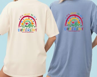 It’s Okay To Be Different PNG, Autism Awareness Rainbow Design, Neurodiversity Support Graphic, Inclusive Kindness Sublimation File