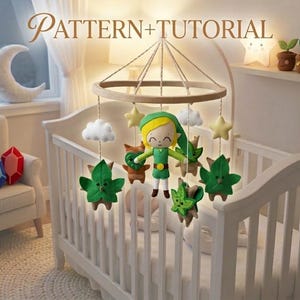 Wzór na mobilną zabawkę Zelda Baby, szablon filcowej pluszowej maskotki Linka i Koroka, samouczek szycia ręcznego