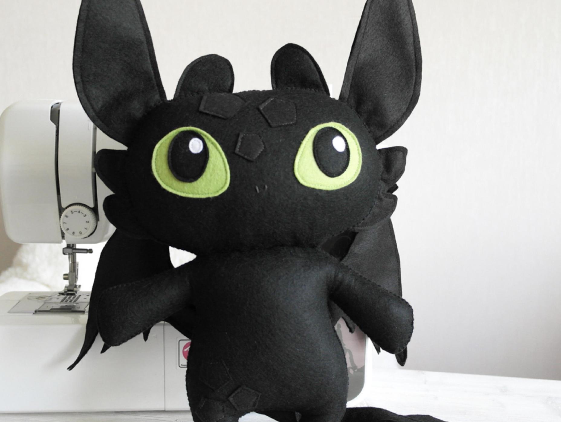 Toothless Dragon Toy Pattern, Felt Dragon Plushie Template PDF ...