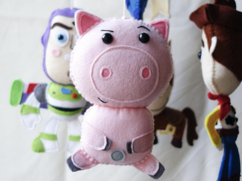 Toy Story Baby Mobile Pattern, Buzz Lightyear Hamm Sheriff Woody Bullseye Alien Handmade Felt Plushie image 8