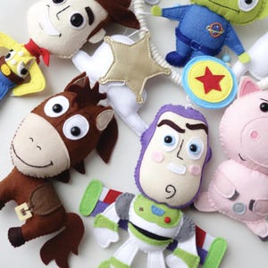 Toy Story Baby Mobile Pattern, Buzz Lightyear Hamm Sheriff Woody Bullseye Alien Handmade Felt Plushie image 4