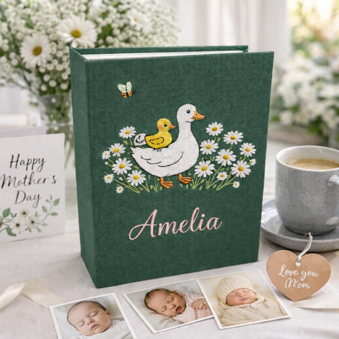 Personalized Hand Embroidered Baby Memory Notebook, Personalized Photo ...