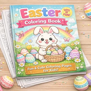 Easter Printable and Coloring Book for Kids | Preschool & Kindergarten Activity | Cute Bunny Coloring Sheets | Instant Download