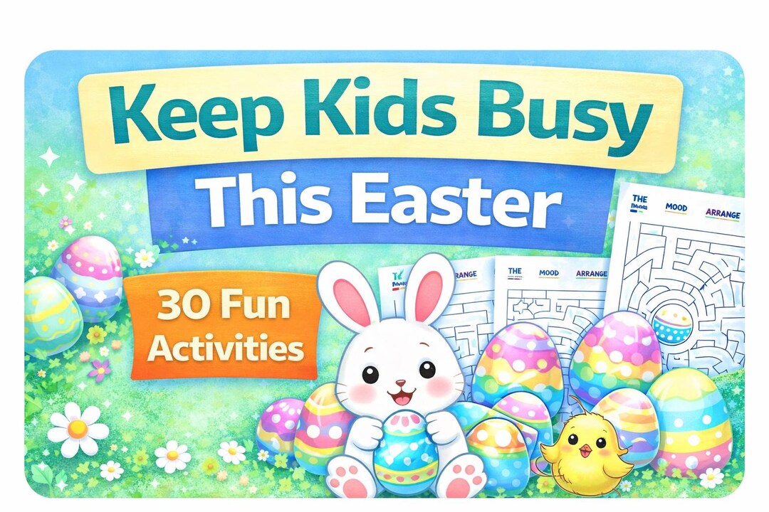 Keep Kids Busy This Easter Printable Activity Bundle (30 Fun Pages Ages ...
