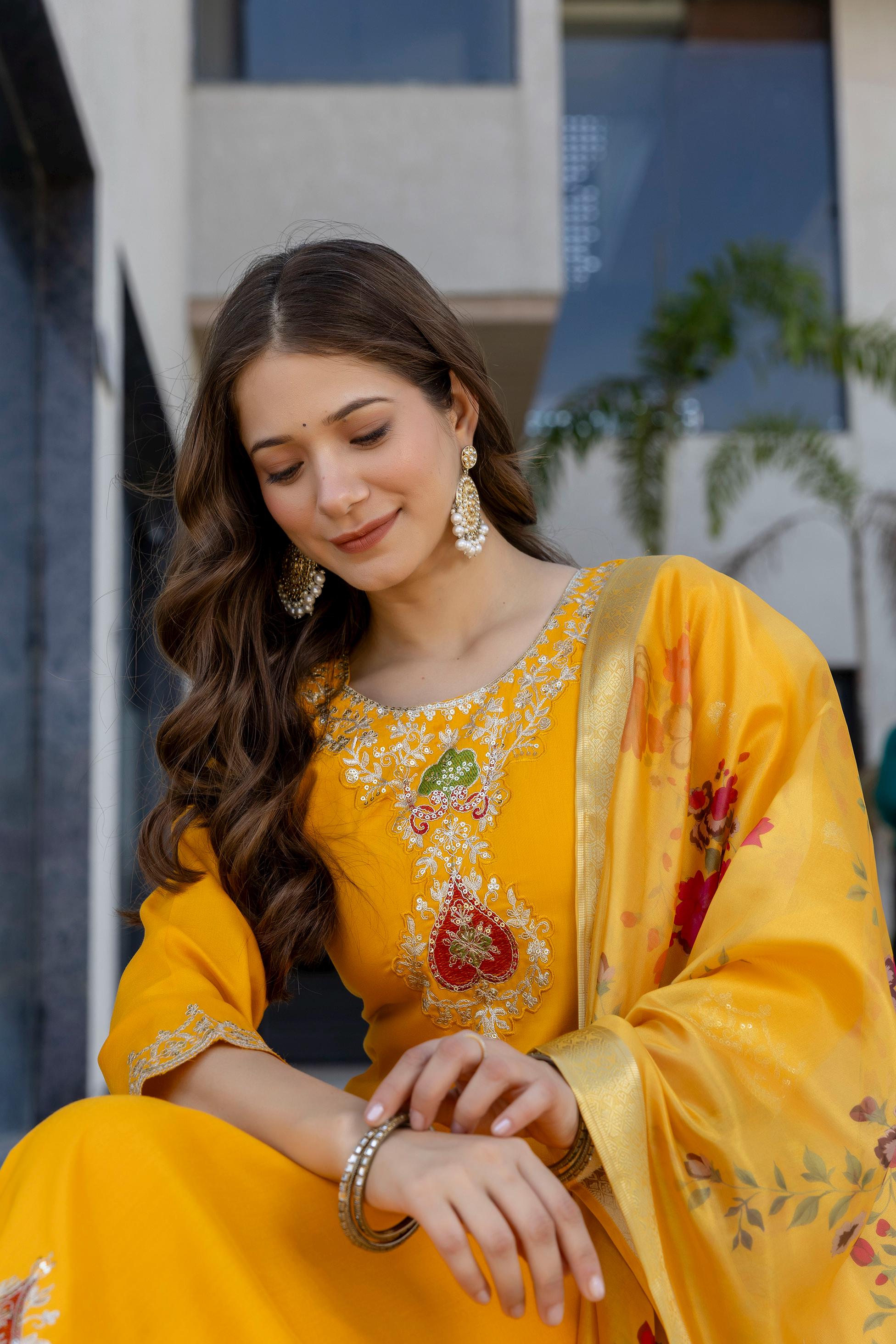 Mustard Yellow Embroidered Dress - Etsy