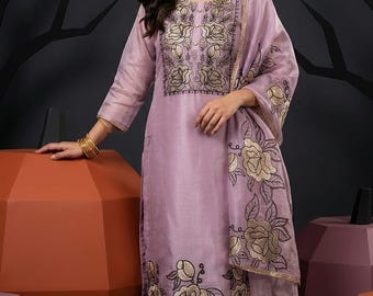 Designer Embroidery Salwar Suit with Top, Bottom & Dupatta | Party Wedding Wear