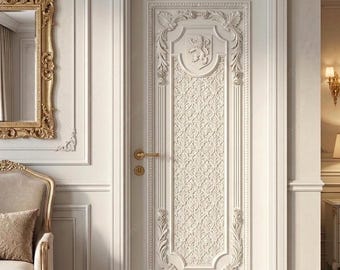 Intricate CNC Carved Door, HDHMR Designer Interior Door, Royal European Style Door, French Provincial Luxury Door, Custom Entryway Statement