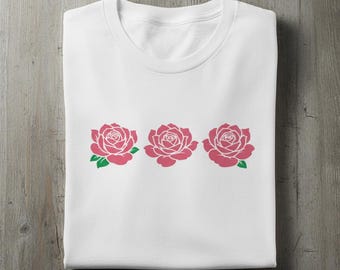 Nantucket Rose Shirt Coastal Floral Dames-T-shirt
