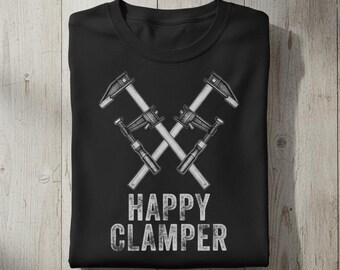 Camiseta feliz de papá carpintero con abrazadera