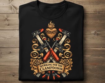 Trabajando para la represión Camisa estilo tatuaje de carpintero