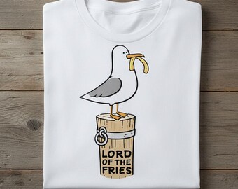 Camiseta infantil de gaviota, Señor de las Papas Fritas, divertida camiseta de playa
