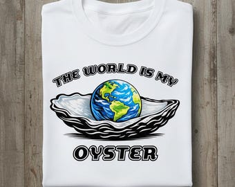 Camiseta "El mundo es tu ostra" (Tipo Tierra/Océano)