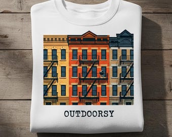 Camiseta divertida para exteriores, ideal para barbacoas en el balcón de la ciudad.