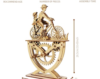 Father & Daughter Bicycle 3D Wooden Puzzle: DIY Mechanical Model Kit