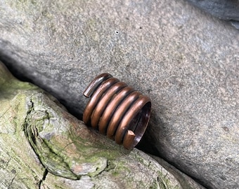 Raw Antiqued Copper Dread Bead for Medium Locs - Dreadlock Bead - Wire Wrap - Copper Dread Jewelry - Copper Loc Bead