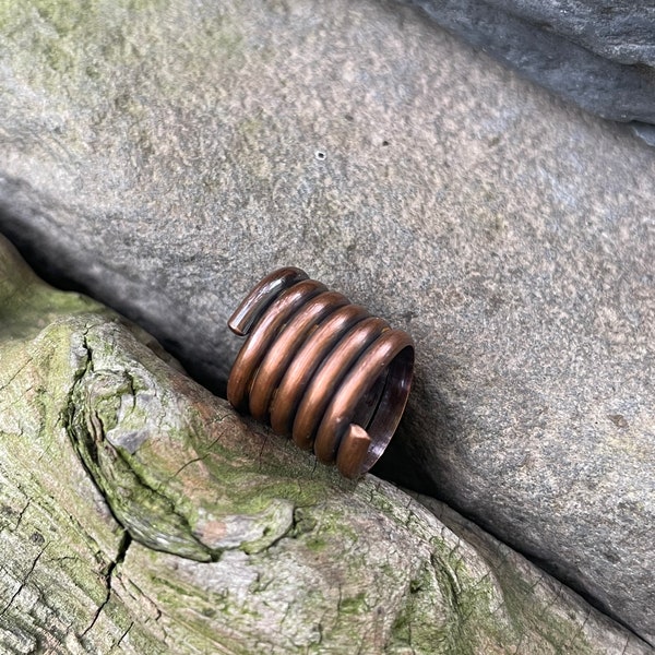 Raw Antiqued Copper Dread Bead for Medium Locs - Dreadlock Bead - Wire Wrap - Copper Dread Jewelry - Copper Loc Bead