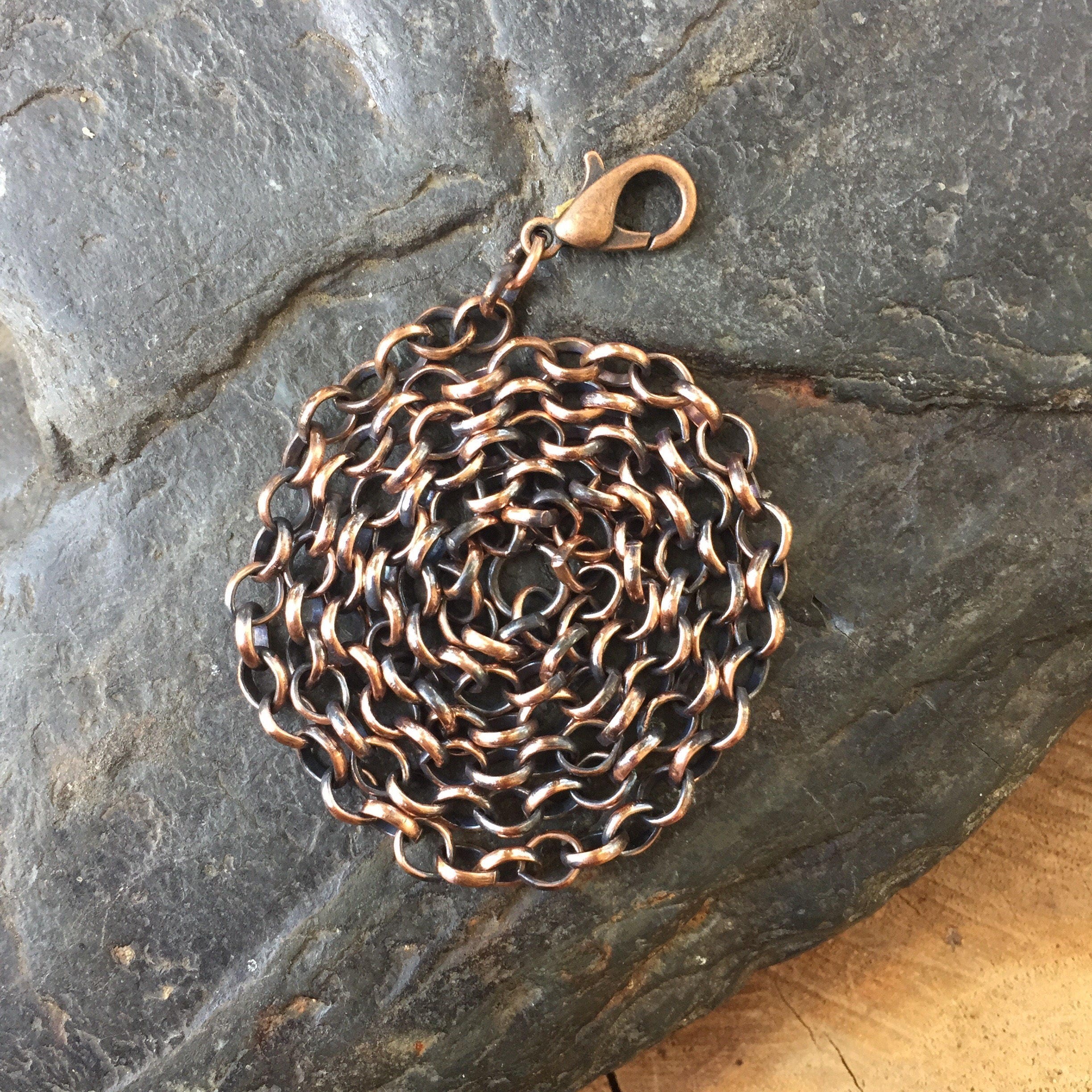 Antique copper necklace chain clearance