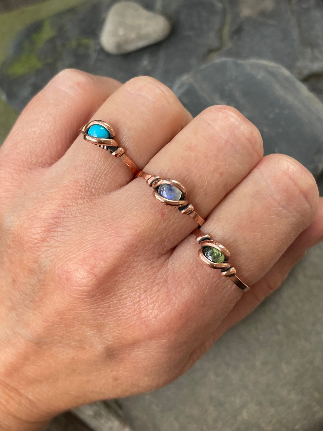 Dainty Wire Wrapped Ring - MADE TO ORDER - Choose Your Stone & Size ...