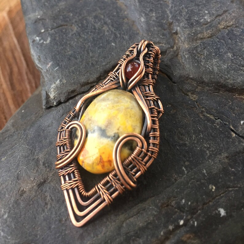 Copper Wire Wrap Wire Wrapped Pendant Heady Wire Wrap Etsy