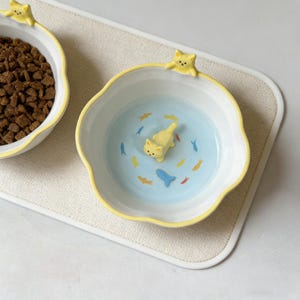 Ciotola per gatti carina, ciotola per cibo per gatti, ciotola in ceramica per animali domestici, ceramica fatta a mano, ciotola per gatti in ceramica fatta a mano, ciotola carina per cibo/acqua per animali domestici, regalo per animali domestici